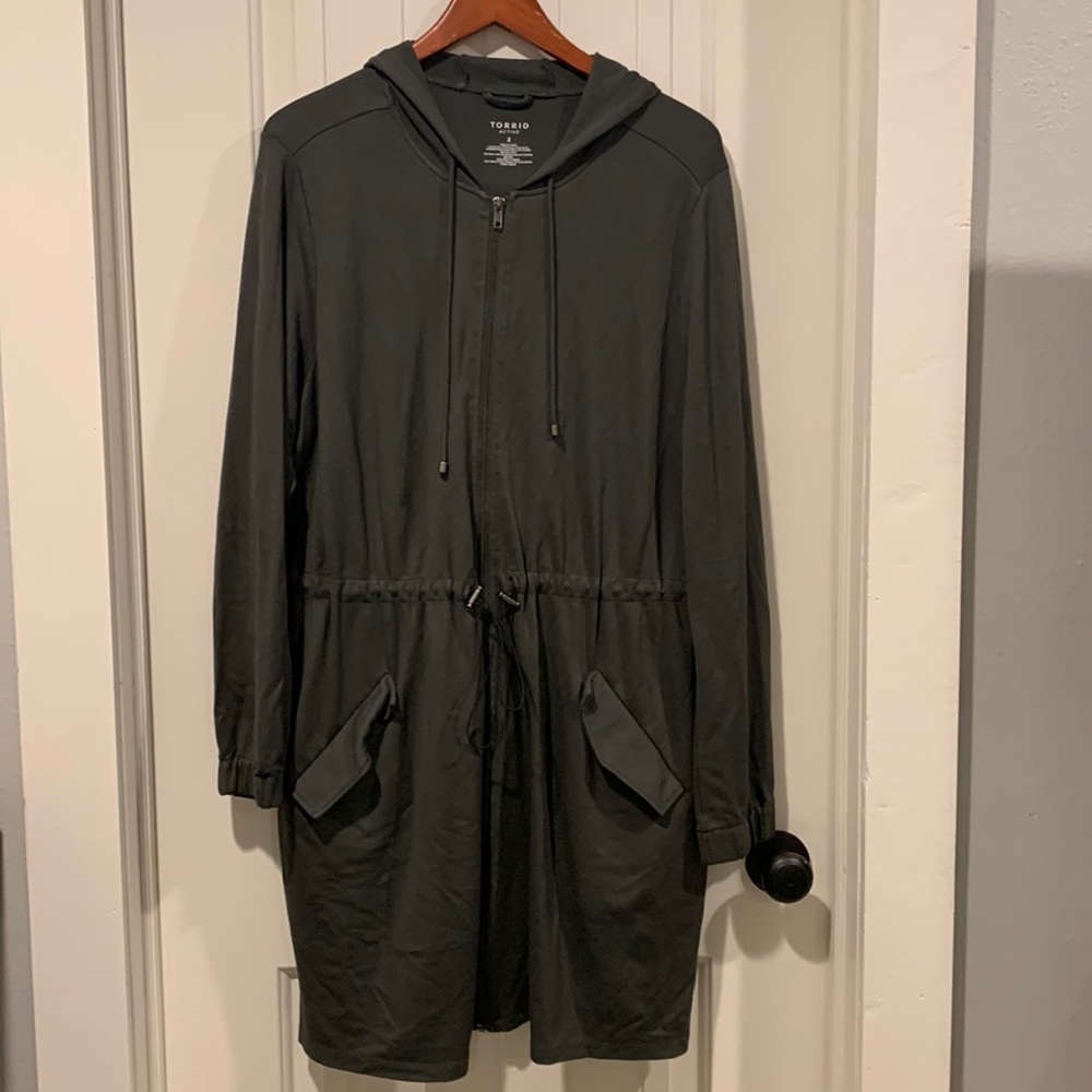 Torrid Olive Active Jacket - Size 2XL